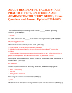 California ARF Administrator Study Guide ARF Administrator