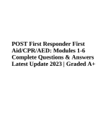 POST First Responder First Aid/CPR/AED: Modules 1-6 Questions & Answers ...