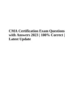 CMA Certification Exam Questions with Answers 2024/2025 | 100% Correct ...