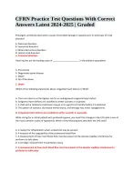 CFRN Practice Test Questions With Correct Answers Latest Updated 2024 ...