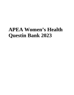 APEA Women’s Health Q Bank with Correct Solutions, Latest Update 2024/2025 Graded A+.