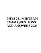 PHYS 261 Midterm Exam Questions with Correct Answers Latest Updated ...