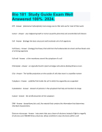 Bio 181  Study Guide Exam Well Answered 100%  2024.