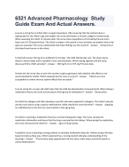 6521 Advanced Pharmacology  Study Guide Exam And Actual Answers.