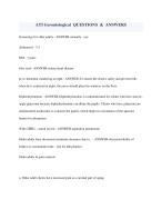 ATI Gerontological  QUESTIONS  &  ANSWERS