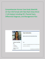 Comprehensive iHuman Case Study Week #4: 25-Year-Old Female with New Rash (Class 6512)