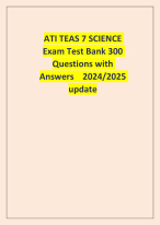 ATI TEAS 7 SCIENCE Exam Test Bank 300 Questions with Answers 2024 2025