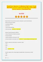 WasteWater Operator Certification Final Grade 1 Exam 2025/2026 Accurate ...