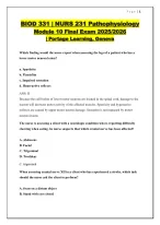 BIOD 331 NURS 231 Pathophysiology Module 10 Exam 2025-2026 Portage ...