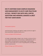 NR 571 MIDTERM EXAM COMPLEX DIAGNOSIS AND MANAGEMENT IN ACUTE CARE ...