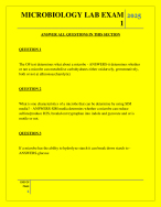 MICROBIOLOGY LAB EXAM 1 QUESTIONS AND ANSWERS 2025 - DocMerit