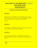 SECOND CLASS BOILER LICENSE 2ND MINNESOTA QUESTIONS AND ANSWERS 2025 - DocMerit