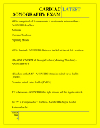 CARDIAC SONOGRAPHY EXAM QUESTIONS AND ANSWERS 2025