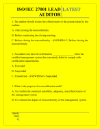 ISO/IEC 27001 LEAD AUDITOR QUESTIONS AND ANSWERS 2025