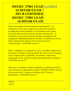 SO/IEC 27001 LEAD AUDITOR EXAM / PECB CERTIFIED ISO/IEC 27001 LEAD AUDITOR EXAM QUESTIONS AND ANSW