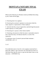MONTANA NOTARY FINAL EXAM QUESTIONS AND ANSWERS 2025