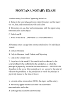 MONTANA NOTARY EXAM QUESTIONS AND ANSWERS 2025