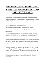 ONCC PRACTICE TESTS (OCN - SYMPTOM MANAGEMENT AND PALLIATIVE CARE) QUESTIONS AND ANSWERS 2025