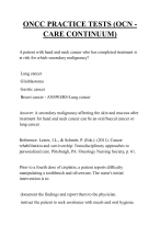 ONCC PRACTICE TESTS (OCN - CARE CONTINUUM) QUESTIONS AND ANSWERS 2025