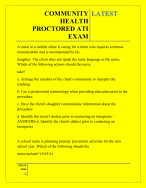 COMMUNITY HEALTH PROCTORED ATI EXAM QUESTIONS AND ANSWERS 2026