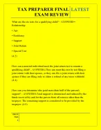 TAX PREPARER FINAL EXAM REVIEW QUESTIONS AND ANSWERS 2026