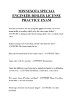 MINNESOTA SPECIAL ENGINEER BOILER LICENSE PRACTICE EXAM QUESTIONS AND ANSWERS 2026