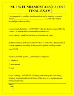 NU 136 FUNDAMENTALS FINAL EXAM QUESTIONS AND ANSWERS 2026