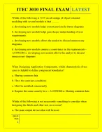 ITEC 3010 FINAL EXAM QUESTIONS AND ANSWERS 2026