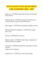 STNA STATE TEST QUESTIONS  AND ANSWERS 2026 - 2027