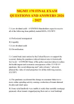 MGMT 170 FINAL EXAM  QUESTIONS AND ANSWERS 2026 - 2027