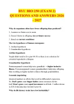 BYU BIO 250 (EXAM 2)  QUESTIONS AND ANSWERS 2026 - 2027