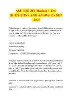 ASU BIO 351 Module 1 Test  QUESTIONS AND ANSWERS 2026 - 2027