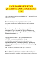 AAPD IN-SERVICE EXAM  QUESTIONS AND ANSWERS 2026 - 2027