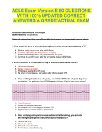 ACLS Exam Version B 50 QUESTIONS  WITH 100% UPDATED CORRECT ANSWERS/A GRADE/ACTUAL EXAM