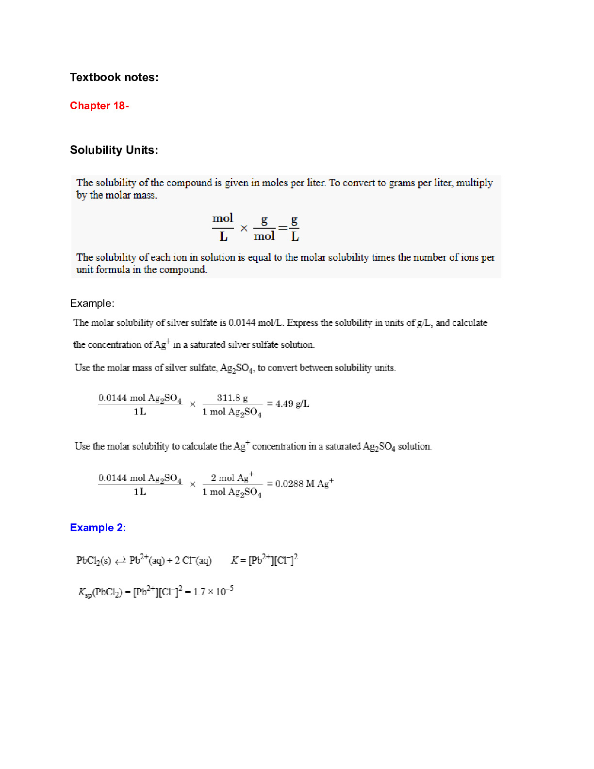 Solubility Notes