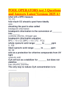 POOL OPERATORS test 3 Questions and Answers Latest Versions 2025 A+