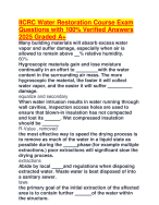 IICRC Water Restoration Course Exam Questions with 100- Verified Answers 2025 Graded A+