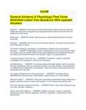 General Anatomy and Physiology Final Exam 2023/2024 Latest Test ...