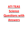 ATI TEAS Science Questions with Answers latest