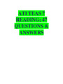 ATI TEAS 7 READING 47 QUESTIONS & ANSWERS
