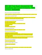 BIO 169 Final Exam (Answered) 109 Questions and Correct Answers, . 2025 ...
