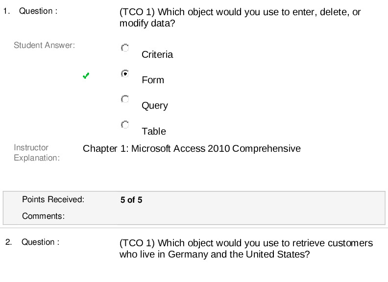 BIS 245 Database Essent for Busn Lab Final Exam Questions and Answers