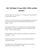LEG 100 Week 10 quiz With 100% verified answers