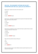 WGU D315 - PRE-ASSESSMENT: NETWORK AND SECURITY –  FOUNDATIONS 2024-2025 latest update//already GRA