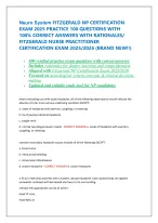 Neuro System FITZGERALD NP CERTIFICATION EXAM - DocMerit