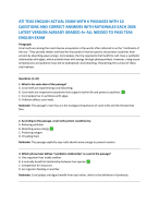 ATI TEAS ENGLISH ACTUAL EXAM WITH 6 PASSAGES WITH 10  QUESTIONS AND CORRECT ANSWERS WITH RATIONALES