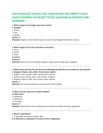 HESI A2 BIOLOGY 2026 ACTUAL EXAM REVIEW AND PERFECT STUDY GUIDE COVERING 120 RECENT TESTED QUESTION