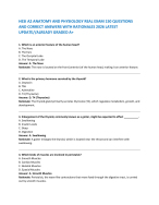 HESI A2 ANATOMY AND PHYSIOLOGY REAL EXAM 150 QUESTIONS AND CORRECT ANSWERS WITH RATIONALES 2026 LAT