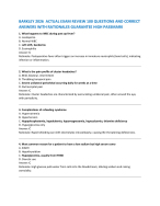 BARKLEY 2026  ACTUAL EXAM REVIEW 100 QUESTIONS AND CORRECT ANSWERS WITH RATIONALES GUARANTEE HIGH P