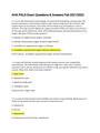 AHA PALS Exam Questions & Answers Fall 2021/2022.